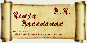 Minja Macedonac vizit kartica